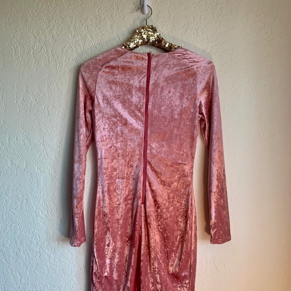 Pink Bodycon dress - crushed velvet - Picture 7 of 11